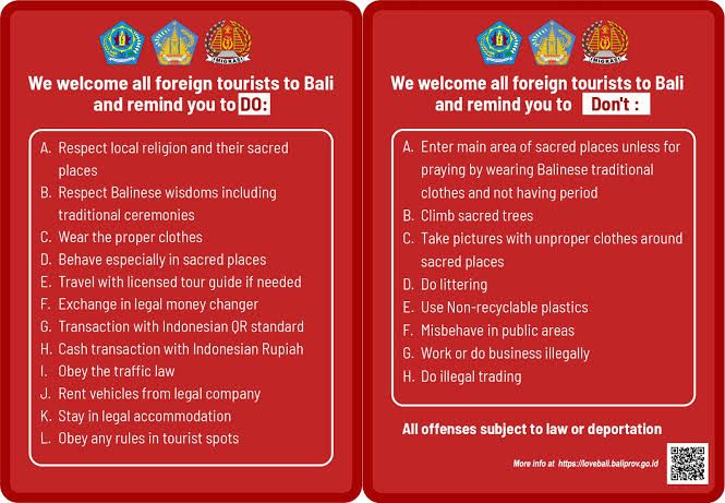 Guide for Foreign Tourists in Bali: Dos and Don’ts